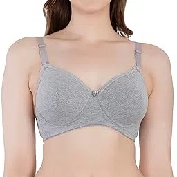 lacyluxe Women's Seamless Padded Non Wired Cotton Stretch Everyday Bra| Detachable Straps | Transparent Straps Included-picture-26