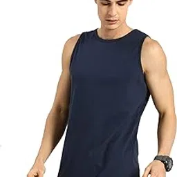 organic chics Round Neck Sleeveless Plain-Solid 100% Cotton Men's Vest-picture-48