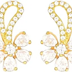 giva 925 Silver Golden White Floral Damsel Earrings| Drops to Gift Women & Girls | With Certificate of Authenticity and 925 Stamp | 6 Months Warranty-picture-48