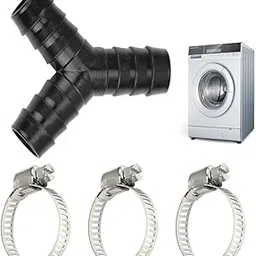 Y-Type Drain Pipe Connector with 3 Clamps, Washing Machine Floor Drain Connector for DIY Plumbing, Bathroom, Kitchen, Aquarium Filtration Systems, Made of Durable Material-picture-11