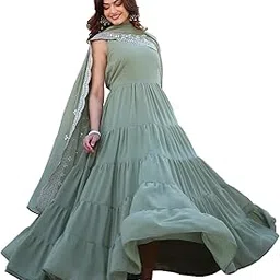 Pink Georgette Anarkali Kurta for Women-image-8