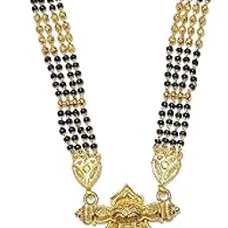 Designer and Stylish Black New Long pendant Mangalsutra||ganthan mangalsutra||marathi mangalsutra For Women(36 inch)-picture-10
