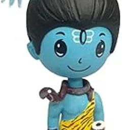 Bobblehead - Shiv Shankar I Decorative Figurine, 15 cm Height, Blue and Yellow, Traditional Design-picture-31