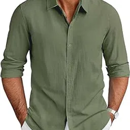 cb-colebrook Men's Long Sleeve Button Down Shirts Casual Cotton Linen Shirts Summer Beach Shirt for Mens Top-picture-37