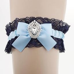 calandis CALANDIS™ Wedding Rhinestone Elastic Lace Garter Bridal Intimates Belt Leg Ring Blue-picture-23