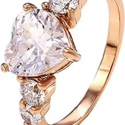 via mazzini 18K Gold Plated Cubic Zirconia Heart Ring for Women-picture-38