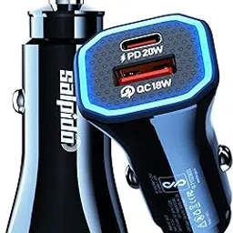 Salpido GD-WC-20 30W DualPower Car Charger with PD 20W & QC 3.0 18W Fast Charging, LED Indicator, Compact Design, Universal USB-C & USB-A Adapter for Smartphones, Tablets & More-image-3