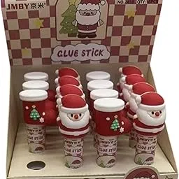 LIGHTER HOUSE Christmas Santa Claus Themed Glue Sticks, Red and White School Supplies, 04 Pieces, Holiday Stationery Collection-picture-58