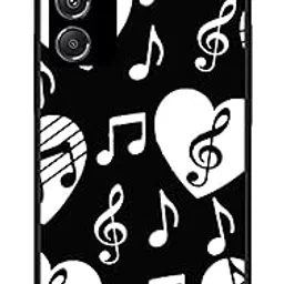NDCOM for Samsung Galaxy M35 5G Back Cover Heart and Music Symbol Printed Metal Case-picture-24