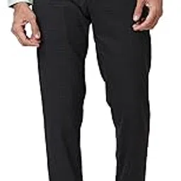 raymond Men's Mid Rise Slim Fit Checks Pattern Poly Viscose Blend Pleatless Formal Trouser-picture-15