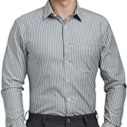 louis philippe Men's Easy to Iron Premium Cotton Wrinkle Resistant Slim fit Striped Formal Shirt-picture-37