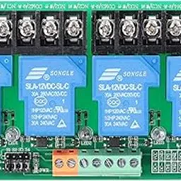 F FABOBJECTS® Module,4 Channel Module 30A Load t wi Optocoupler Isolation Supports High and Low Triger 5V 12Volt 24Volt Optional-image-2