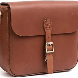 Genuine Leather Motorcycle Classic Pannier | Compact Saddle Bag | Messenger Bag Phone, Wallet, Gloves & Sunglasses | Cross Bodybag & Shoulder Satchel Bag with Shoulder Strap & Rain Cover - Cognac-picture-11