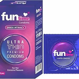Funtime Contoured Ribbed & Dotted Premium Ultra Thin Condoms for Men, Count 10 – Pack of 3 (Total 30 Condoms)-picture-12