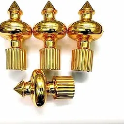 qp Quality Wise Plastic Curtain Brackets, Parada, Knobs for Window Curtain Rod Fitting Pack of 3 Pair (6 pcs, Gold)-picture-24