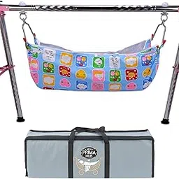 Cradle, Swing, Ghodiyu, Palna, Jhula for New Born Baby Boy and Girl Easy to Assemble, Portable, Lightweight, Stainless Steel, Noise Free Hanging, Strong and Safe Folding (Round Pink)-picture-31