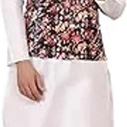 sadree Men's Silk Blend Knee Length Plain Kurta Pajama with Floral Print Nehru Jacket/Modi Jacket Set-picture-24