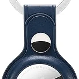 M.G.R.J® PU Leather Protective Key Ring Case Cover Compatible for Apple AirTag (Blue)-image-93