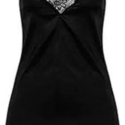 atorse Women's Black Cute Lace Satin Sleepwear Cami Top and Shorts Pajama Set XXL-picture-26