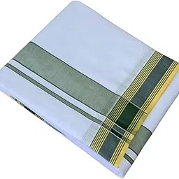 Sri Amman Pure Cotton 2inch Fancy Pavanch Border 9x5 Dhoti with Towel (9mulam Dhoti and 5mulam Towel)-picture-50
