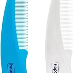Hopop Easy Grip Baby Comb with Rounded Teeth Suitable for Baby Age 6-36 Months (Pack of 2 - White & Blue)-image-63