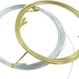 LECRAFT Aluminium Craft Wire, 1mm Flexible, 5 Metre, Gold and Silver, for Jewellery Making and DIY Crafts-picture-17