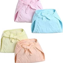 Love Baby Reusable Cotton Cloth Nappies Set | 4 Tie-Up Reusable Langots for Newborns | Washable, Soft & Eco-Friendly Diapers for Babies 0-3 Months (Multicolor) - 673 L Combo P15_-image-55