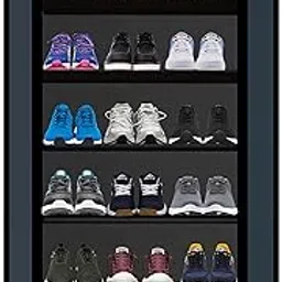 SANAMSTORE Multi Utility 6 Layer Shelf Collapsible Metal Pipes with Non-Woven 100GSM Fabric Cover for Shoe/Cloth/Toy/Books Rack (Black, Metal)-picture-60