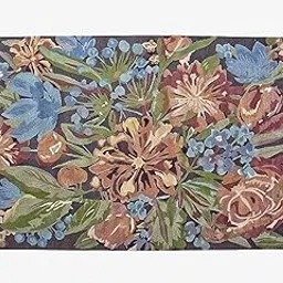 RUG PALACE Floral Carpet for Hall & Living Room, 8 x 10 Feet, Grey, Red, Beige, Green, Blue, Indian Fine Wool, Handmade Tufted Rug for Bedroom, Oriental Design, Traditional, Thick, Soft, Antiskid-image-23