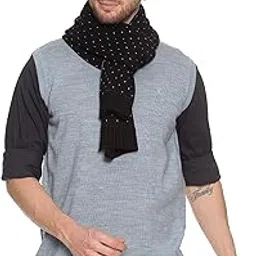 513 Men's Acrylic Polka Dot Knitted Mufflers (Black)-picture-33