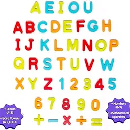 Funskool Giggles, Magnetic Letters & Numbers, 46 pcs Magnetic Letters and Numbers, Educational Toy, Preschool Toy, 3 Years and Above, Multicolor image 1