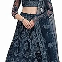 patlani chain embroderied with Stone Work Woman s Flered Semi Stitched Lehenga choli.-picture-19