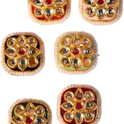 Satra Traders Meenakari Raw Material Loose Beads Spacers, Connectors, Components for Jewellery Making |Size : 12mm|12pcs|C-289 - Red-picture-30