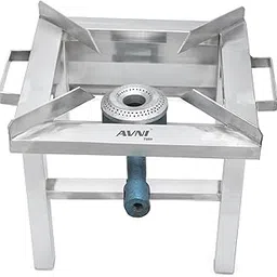 AVNI Stainless Steel Single Burner Commercial Gas Stove: Manual Ignition Professional Cooking Gas Bhatti Small size (Model- S.S Smart, L 10x B10 x H8 inch) Silver-picture-36