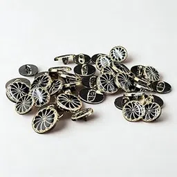 REENA Acrylic Coat Button Set, 6 Big & 6 Small Buttons, Designer Ethnic for Men's Coat, Suits, Blazers, Jackets, Sherwani, Dresses (Black Flower 6+6)-image-75