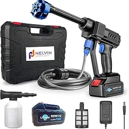 NELVINEXPORTS Cordless Portable Wireless Pressure Washer Gun 48V 12000mah High Pressure Water Gun for Car Wash Bike Washing Cleaning| Adjustable Nozzle and 5M Hose Pipe (6 in 1 Car Washer)-picture-10