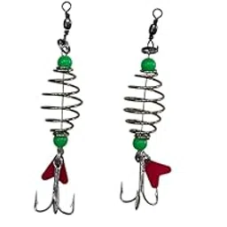 Fishing Spring Weight Hook with Swivel, Treble, Red Attractor | 11 cm Lure for Sea & Freshwater | Anti-Rust Strong Metal Hook for Bait Casting (1 Pc)-picture-33