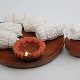 Kausthubham 365 Cotton Wicks | 365 Vattulu for Daily Pooja & Aarti | Pack of 6 | Premium Pooja Vattulu Wicks for Deepam-image-0