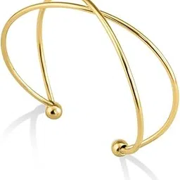 palmonas 18k Gold Plated Golden Crossover Kada Bracelet for Womens | Gifts for Girlfriend, Gifts for Women and Girls-picture-29