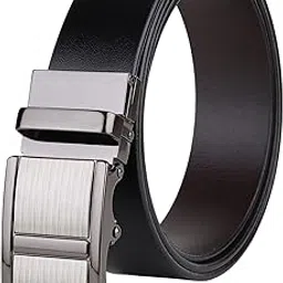 sunshopping Men’s Formal & casual Handcraft and passion Genuine Leather for the ages Auto lock Buckle Black Color Belt.-picture-25