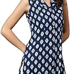 blugrass Sleeveless Rayon Kurti with Shirt Collar, Breathable Rayon Fabric, Modern Design-picture-49