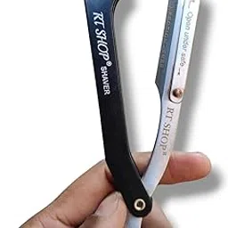 Men Professional Straight Razor Shaver, Black, Foldable Design 1 Blade Free-picture-15