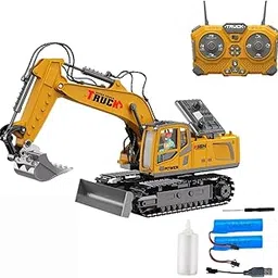 17CH Remote Control Excavator Construction Toy-2400mAh RC Excavator w/Metal Shovel/Spray/Lights/Sounds,2.4Ghz RC Bulldozer for Kid,RC Stunt Engineering Vehicles Toys Gift-picture-24