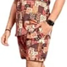 Men’s Printed Co-Ord Set | Plus Size Casual Shirt & Shorts Set | Nightwear Pajama Suit, Loungewear, Beachwear & Vacation Outfit Design No ME_NS MGGI-picture-45