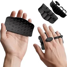 2 Pack Gym Grips Weight Lifting Grips, Ergonomics Workout Rubber Fingerless Anti-Slip Rypt Grip Hand Protector Gloves for Exercise, Weight Lifting, Dumbbell-picture-18