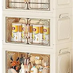 House of Quirk 3-Layer Storage Cabinet with Wheels, Rolling Organizer for Home, Living Room, Bedroom, and Office - Durable, Space-Saving Solution for Sundries, Toys, and Essentials (45cm, Cream)-picture-22