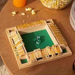 Lifelong Shut The Box Dice Game for Kids & Adults (4 Sided Wooden Board Game, 2 Dice) Educational Math Learning Game, Table Top Game for The Party Family-image-76