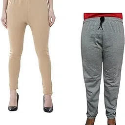 indi weaves Women Winter Wear Combo Pack - Fleece Super Warm Lower/Track Pants and Woollen Leggings Pack of 2-picture-17