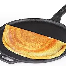 The Indus Valley Pre-Seasoned Cast Iron Tawa for Dosa/Chapathi | 28.5cm/11.2 inch, 2.4kg | Induction Friendly | Naturally Nonstick, 100% Pure & Toxin-Free-image-90