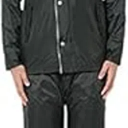 sikander Men's Motorcycle Club Badge Solid Double Layer Raincoat & Pant Set (Reversible) with Carry Pouch - Grey Color XXL Size-picture-10